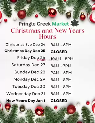 Pringle Creek Market flyer (valid until 1-01)