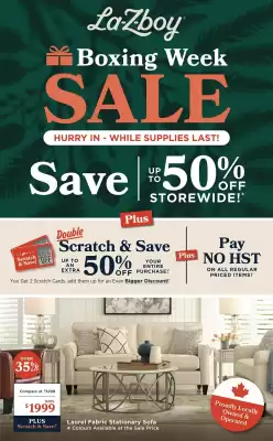 La Z Boy flyer (valid until 4-01)