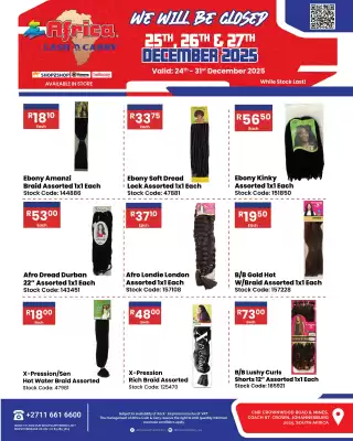 Africa Cash and Carry catalogue (valid until 31-12)