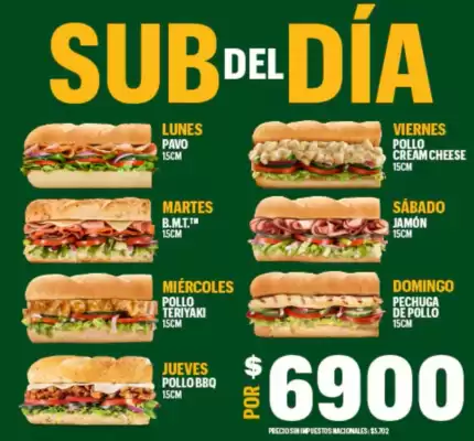 Catálogo Subway (válido hasta 31-12)