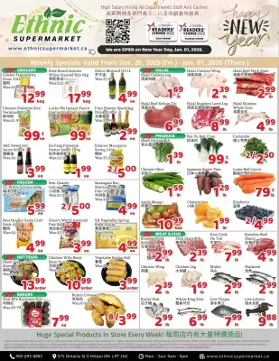 Ethnic Supermarket flyer (valid until 1-01)