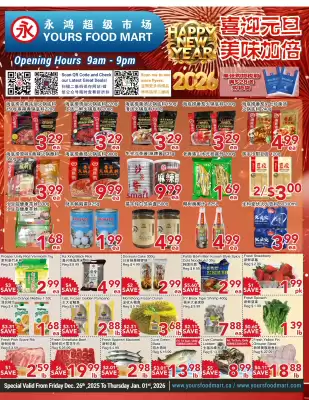 Yours Food Mart flyer (valid until 1-01)