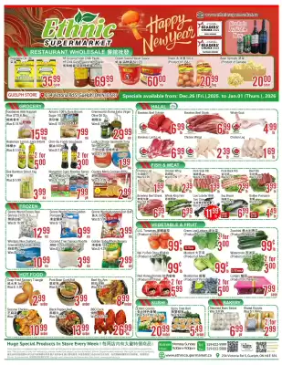 Ethnic Supermarket flyer (valid until 1-01)