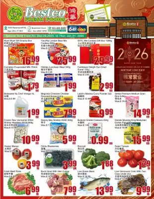 Bestco Food Mart flyer (valid until 1-01)
