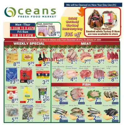 Oceans Fresh Food Market flyer (valid until 1-01)