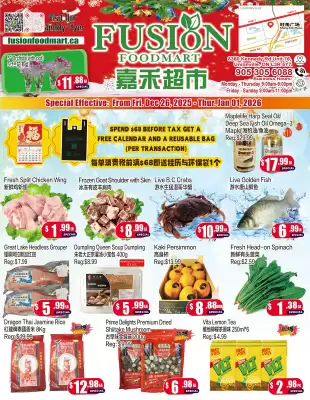 Fusion Supermarket flyer (valid until 1-01)