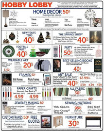 Hobby Lobby weekly ad week 1 Page 1