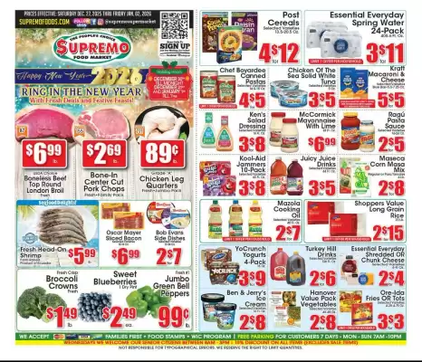 Supremo Foods Inc weekly ad (valid until 2-01)