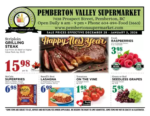 Pemberton Valley Supermarket flyer (valid until 3-01)
