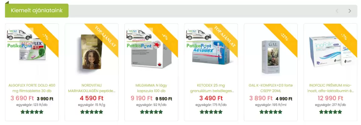 Patika24 akciós újság (érvényes eddig: 5-01)