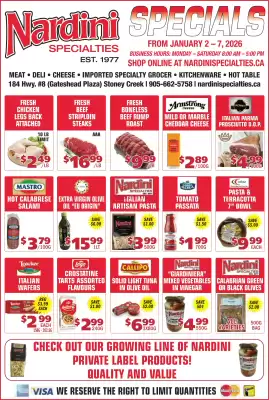 Nardini Specialties flyer (valid until 7-01)