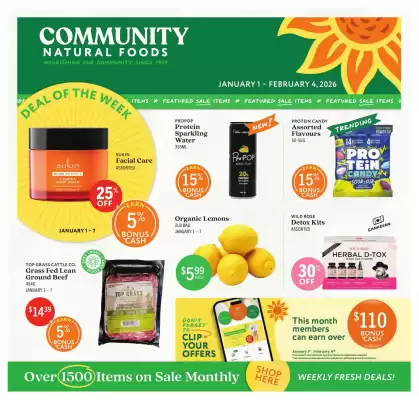 Community Natural Foods flyer (valid until 4-02)