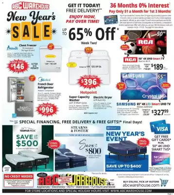 ABC Warehouse weekly ad (valid until 10-01)