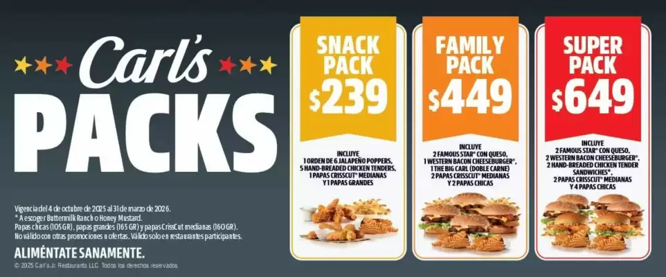 Catálogo Carl's Jr (válido hasta 31-03)