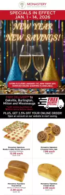 Monastery Bakery flyer (valid until 14-01)