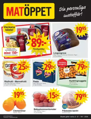 Matöppet reklamblad (giltig till och med 18-01)