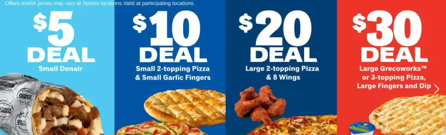 Greco Pizza flyer Page 3