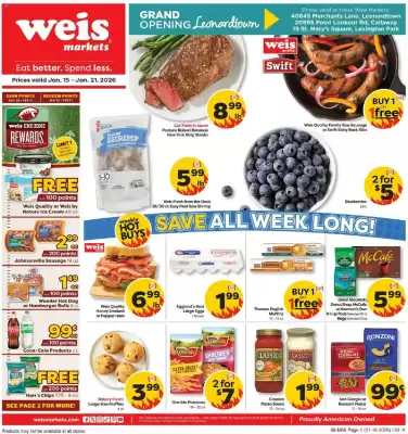 Weis Markets weekly ad (valid until 22-01)