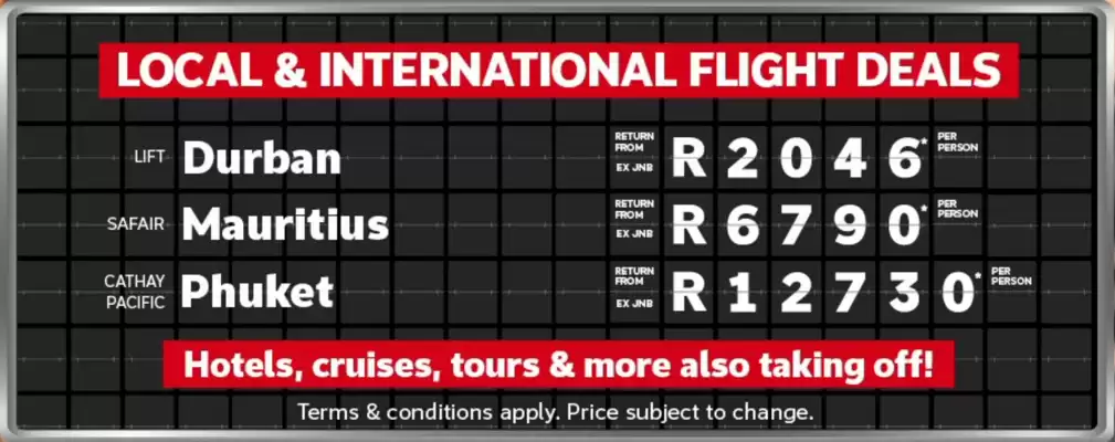 Flight Centre catalogue (valid until 21-01)