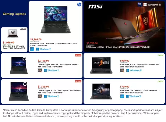 Canada Computers flyer (valid until 22-01)