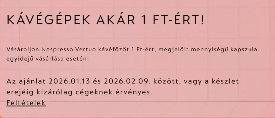 Nespresso akciós újság (érvényes eddig: 9-02)