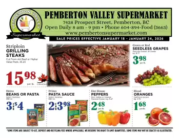 Pemberton Valley Supermarket flyer week 4 Page 1