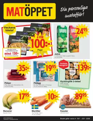 Matöppet reklamblad (giltig till och med 26-01)