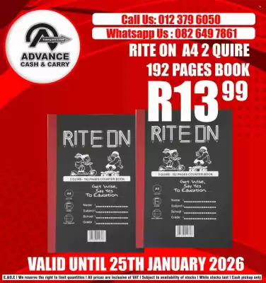 Advance Cash n Carry catalogue (valid until 25-01)