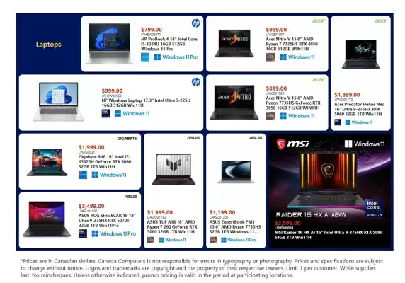 Canada Computers flyer (valid until 29-01)