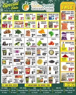 Mega Sanjha Punjab Grocery Store flyer (valid until 29-01)