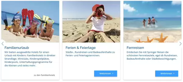 Springer Reisen Katalog Seite 1