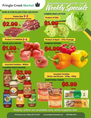 Pringle Creek Market flyer (valid until 4-02)