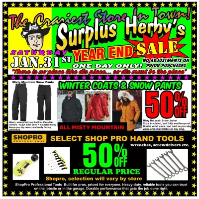 Surplus Herby's flyer (valid until 31-01)