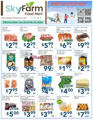 SkyFarm Food Mart flyer (valid until 5-02)