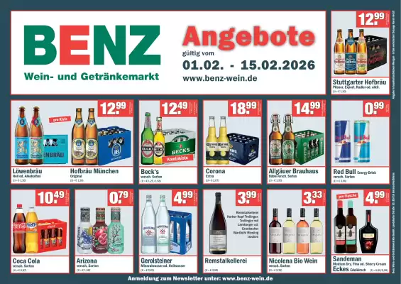 Benz Getränke Prospekt (gültig bis 15-02)