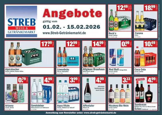 Streb Getränkemarkt Prospekt (gültig bis 15-02)