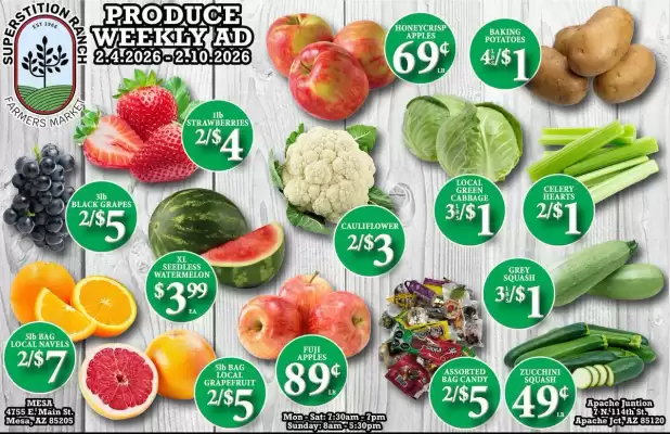 Superstition Ranch Farmers Market weekly ad (valid until 10-02)