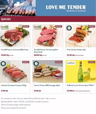 Tasman Butchers catalogue (valid until 16-02)