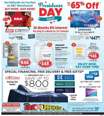 ABC Warehouse weekly ad (valid until 21-02)
