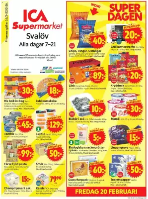 ICA Supermarket reklamblad (giltig till och med 22-02)
