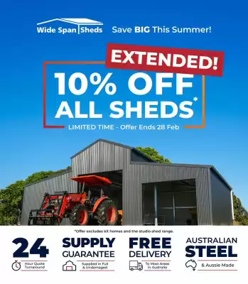 Wide Span Sheds catalogue (valid until 28-02)