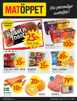 Matöppet reklamblad