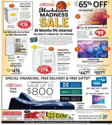 ABC Warehouse weekly ad (valid until 1-03)