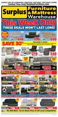 Surplus Furniture flyer (valid until 1-03)
