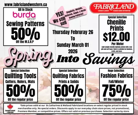 Fabricland flyer (valid until 1-03)