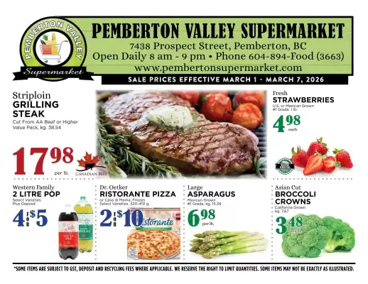 Pemberton Valley Supermarket flyer (valid until 7-03)