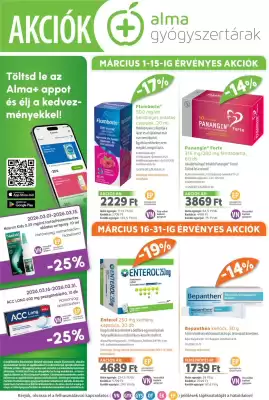 Alma Gyógyszertárak akciós újság (érvényes eddig: 31-03)