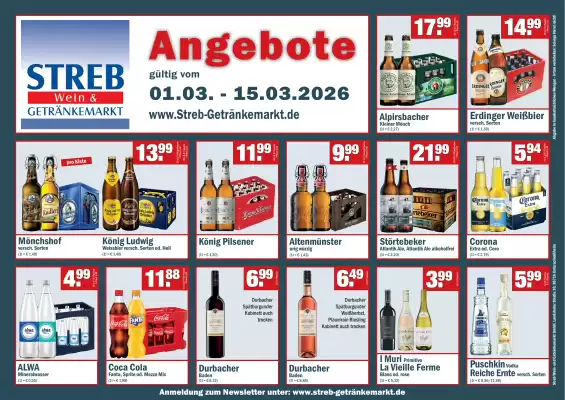 Streb Getränkemarkt Prospekt (gültig bis 15-03)