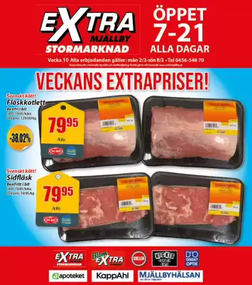 Extra Mjällby Stormarknad reklamblad (giltig till och med 8-03)