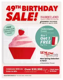 Fabricland flyer Page 1